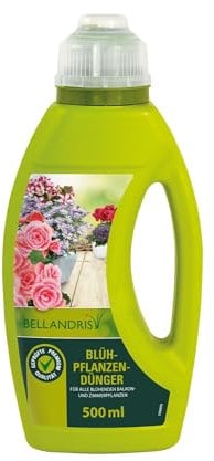 Bellandris Blühpflanzendünger - Fördert gesunde Blüten und kräftiges Wachstum, mit wichtigen Nährstoffen für alle Blühpflanzen - 500ml