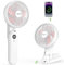 EasyAcc Handheld Fan, Portable Digital Display & 5 Speeds Desk Fan with Backup Power/lanyard/180°Foldable USB C Rechargeable Personal 2.5-18hrs Mini Hand Held for Travel Makeup Office