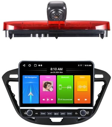 GPS Navi Navigationsgerät für Auto mit Carplay&Android Auto,Europa UK 52 Karten, Lebenslang kostenlosem Kartenupdate,Wasserdicht Rückfahrkamera Ersatz für Ford Transit Connect MK2 2013-2021(Typ B)