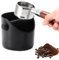 Ksvaye Caja para Posos de Café Coffee Knock Box Accesorios Cafe Posos Cafe Deposito Espresso Knock Box Cubo para Posos con Barra de Golpe y Base Antideslizante, 100 * 100 * 110mm