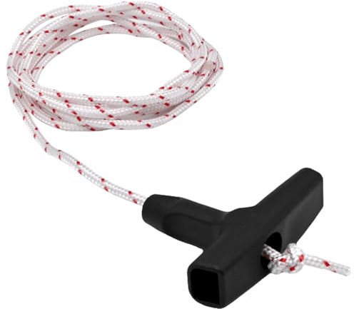 LICQIC 2 Meters 40 mm Recoil Starter Rope Pull Cord, Rotavator Pull Cord, Lawn Mower Pull Cord With 1 Black Recoil Starter Handle for Chainsaw Lawn Mower Trimmer