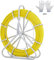 Fish Tape Fiberglass, 425 ft, 6mm, Cable Running Rod, Duct Rodder Fishtape Wire Puller with Steel Reel Stand, 3 Pulling Heads, Fishing Tools for Walls and Electrical Conduit, Non-Conductive