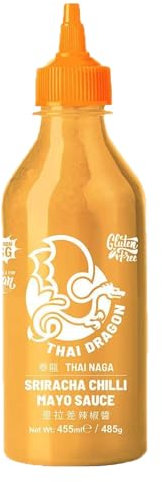 Thai Dragon Sriracha Vegan Chilli Mayo Sauce 455ml Pack of 1 Medium Spicy Hot Dip Sandwich Wrap Spread Filler Salad Dressing Marinade Seasoning with Welari Thank You Card | (1pack) (455ml)
