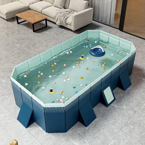Piscina plegable, piscinas grandes rectangulares plegables de verano al aire libre, para niños y adultos, piscina familiar sin inflables para interiores, exteriores, jardín, patio trasero, fiesta acuá