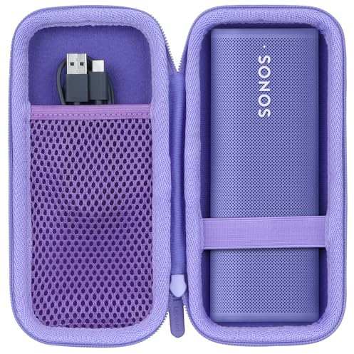 Lebakort Hart Tasche Hülle Etui für Sonos Roam/Sonos Roam 2 Tragbarer wasserdichter Bluetooth-Lautsprecher (Lila)
