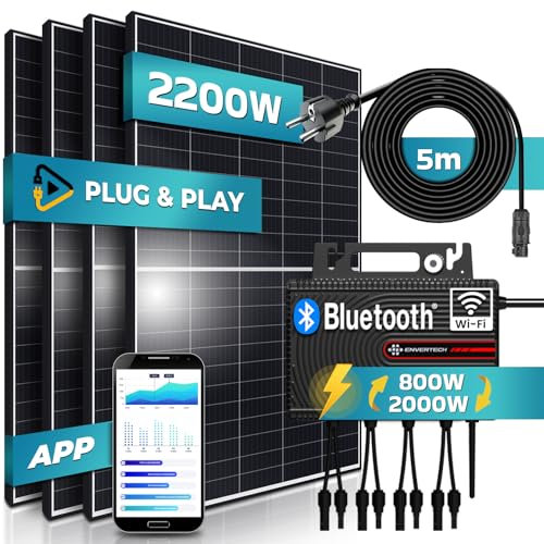 SUNNIVA® 1840W Balkonkraftwerk mit 4,48 kWh Speicher Marstek B2500-D & 800W Deye Wechselrichter, BIFAZIAL FULLBLACK komplett Steckdose, PV Solaranlage Komplettset mit Solarspeicher, 4x460W N-Type Glas