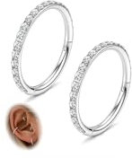 Morfetto 18G Nasenringe Helix Piercings Gold Knorpel Ohrring Nasenring Hoop Chirurgenstahl Septum Clicker Ring Segmentring Silber Helix Ohrläppchen Daith Rook Conch Tragus Piercing 6MM Silber