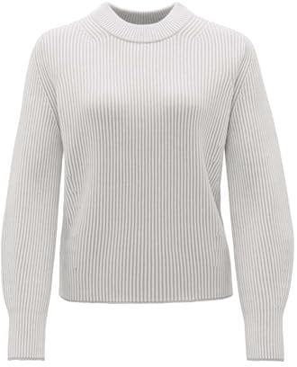 OPUS Damen Pullover | Strickpullover PADOLLO Regular aus Baumwoll Mix Hazy Fog Melange, M