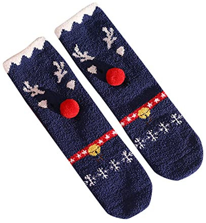 Tennis Socken Männer Erwachsene Socken und Winter Modische verdickte bequeme warme Weihnachtsstrümpfe Herren Sportsocken 43-46 (Navy, One Size)