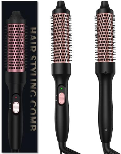 Thermal Volumizing Curling Iron, 32MM Round Brush, Fast Heating, Loose Curls & Straight Hair