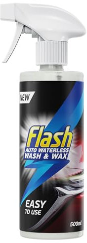 Flash Car Care Automotive Waterless Wash And Wax 500ml, Easy To Use Waterless Car Wash & Cleaner Spray, Quick and Effective