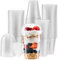 CaterCo Smoothie Cups with Dome Lids (100 Pack - 10oz / 290ml) - Plastic Smoothie Cups, Reusable/Disposable, Recyclable Clear Cups for Takeaway, Milkshake, Slushie, Iced Drinks - (10oz - 100 Pack)