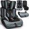 KIDUKU® Siège auto pour enfants avec Protection, évoluant avec la croissance, Norme ECE R129/03, de 9 kg à 36 kg (de 1 à 12 ans), Groupe 1 + 2 + 3 (Noir/Gris)