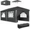 Outsunny Gazebo Pieghevole 3x6 m Pop Up ad Altezza Regolabile con 2 Porte, 4 Finestre e Borsa da Trasporto, Gazebo da Esterno in Metallo e Tessuto Oxford, UV50+, per Giardino, Feste, Campeggio, Grigio