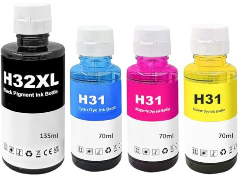 HenceBuy Kit d'encre compatible avec HP 32XL & 31 Ink Bottle Bundle Pack pour Smart Tank 5100 Series 5105 5106 5107 7000 7005 7006 7300 7305 7306 7600 7605 7606 Smart Tank Plus 55 50 x 55 cm 5 558 559