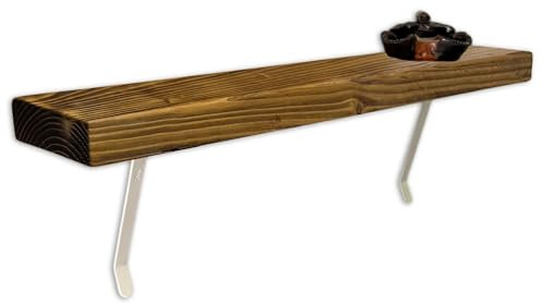 MKGT NO Drill Radiator Shelf | Rustic Slim Narrow Shelf for Hallway (Tudor Oak, 140cm)