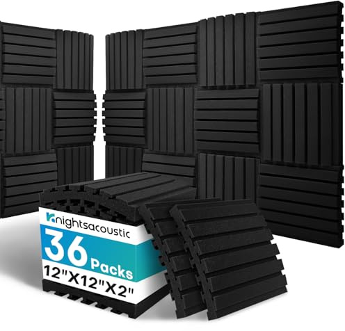Geschwungene schalldichte Schaumstoffplatten für Wände, 5,1 cm Akustikplatten, schallabsorbierende Dämpfung, Schalldämmung, Geräuschreduzierung, Cancelling-Behandlungen für Zuhause, Büro