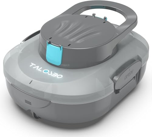 TALOSBO Pleco S1 Robot Piscine, Aspirateur Piscine Hors Sol, Autonomie 80 Min, Nettoyeur de Piscine Compact et Léger, Double Moteur, Idéal pour Les Piscines Hors Sol