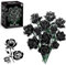 Black Roses Bouquet Building Set, Artificial Flowers Botanical Collection Blocks Kit DIY Fake Roses for Adults Women Mother's Day Girlfriend Gifts - Gothic Home Decor