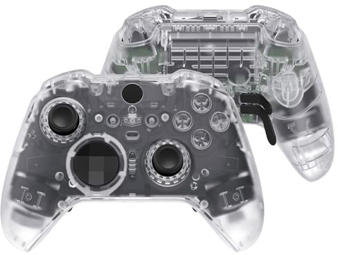 eXtremeRate Cover Guscio Tasti Ricambio per Xbox Elite Series 2 Controller Custodia Scocca Pulsanti Anelli Grilletti per Xbox Elite Series 2 Core Joystick(Model 1797)-Trasparente