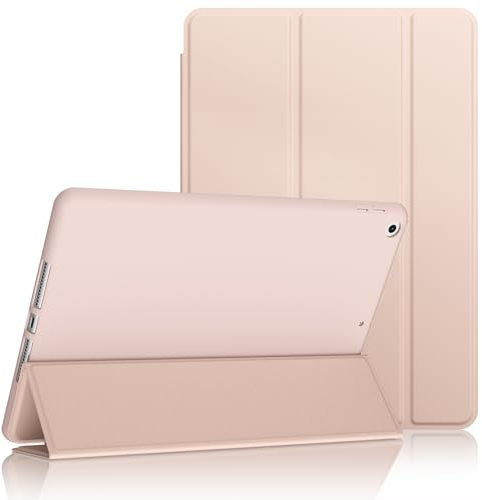 Yisica Protective Cover for iPad 9th Generation Case 2021/iPad 8th Generation Case 2020/7th Gen 2019, Tri-Fold Slim Tablet Cover with Auto Wake/Sleep, Full-Body Protection Anti-Fingerprint Pink