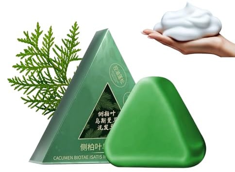 Nature Triangle Shampoo Bar, Usman Grass Solid Shampoo Bar, Seife Beruhigende und Stärkende Unisex-Haarseife, Biota & Isatis Root, Deep Cleansing Organic Hair Oil Control (120g, 1)