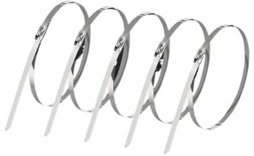 Fascette stringicavo in acciaio inossidabile, 100 pezzi, fascette in metallo resistenti, autobloccanti, in acciaio inox, 30 cm, per macchinari, veicoli e altro ancora
