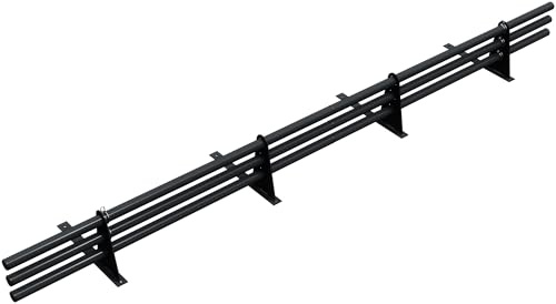 Parotec SCHNEEFANGROHR-Set 2 m für Trapezblech 3 Rohre, 4 Halter Anthrazit | Komplettset 200 cm für Dachpappe/Bitumenbahn & Shingles (Bitumenschindeln) – Schneefang/Dachlawinenschutz – RAL 7016
