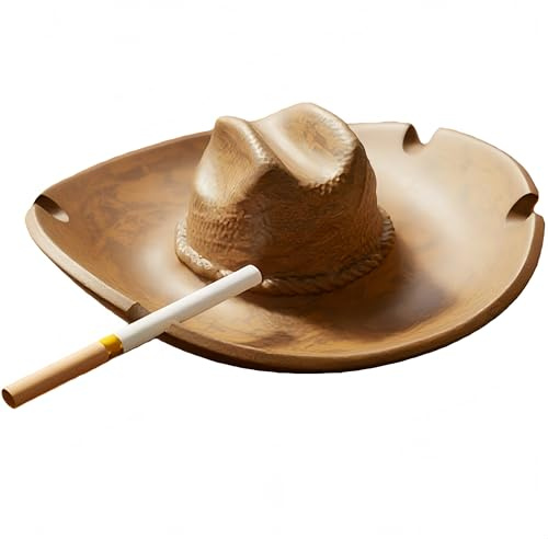 Yuziwi Western Cowboy-Hut Aschenbecher – Staubabweisender & dekorativer Raucherzubehör mit Wild-West-Design, kreatives Wohnaccessoire für Haus und Büro