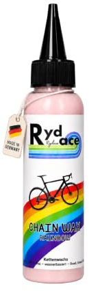 Rydace Chainwax Rainbow Flüssiges Kettenwachs für Fahrradketten – Wasserbasiertes Kettenwachs für Road, Gravel & MTB – PTFE-frei, saubere Trockenschmierung