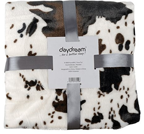 daydream Kuscheldecke aus Kunstfell/Faux Fur Double, Polyester, Kuh-Muster, 150 x 200 cm