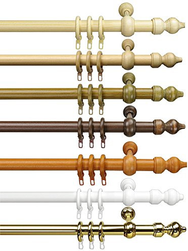 GARDUNA klassische Gardinenstange | Kiefer 160cm | Vorhangstange | Ø 28mm | viele Farben & Größen