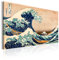 B&D XXL - Wandbilder XXL die große Welle vor Kanagawa 90x60 cm 1 tlg Wand Deko Leinwand Bilder Groß Bild Wanddeko Wohnzimmer Schlafzimmer Kunstdrucke Art - Katsushika Hokusai wie gemalt p-B-0009-b-a