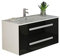 Jet-Line® | Badset Rapperswil | Badmöbel Set| Waschtisch | schwarz | Hochglanz | Unterschrank | Badmöbelset | Keramit Waschbecken / 90 cm Breit| Bad Möbel | Soft Close