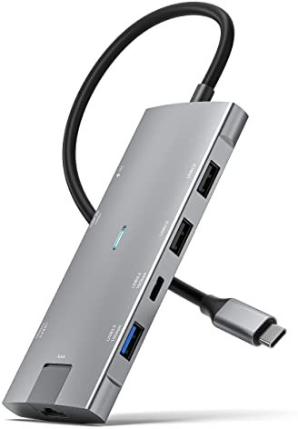 Adaptador USB C HUB para iPad Pro 11/12.9 2021/2020/2018, iPad Air 4/iPad Mini 6, Adaptador USB C a HDMI con Conector de Audio de 3.5mm, USB3.0, Carga USB-C y Datos, Compatible con iPad Pro, MacBook