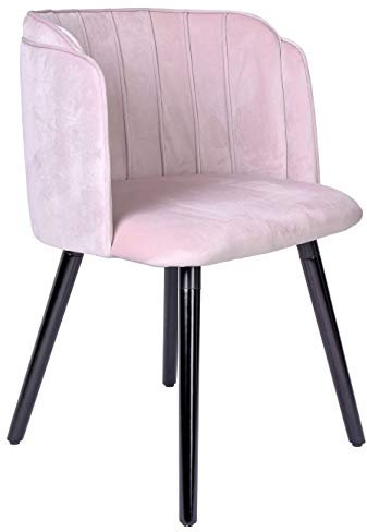 Esszimmerstuhl Rosa Samt Stuhl Retro Polsterstuhl gepolstert Armlehnstuhl Vintage Design sna518 Palazzo Exklusiv