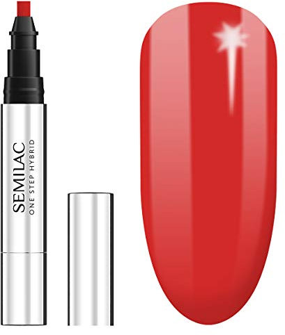 Semilac One Step UV Nagellack 3in1 in Stift-Form Rot Farb S530 Scarlet 3 ml Innovativ UV LED Farblack Nail Polish Ideal für zu Hause und Professionelle Maniküre