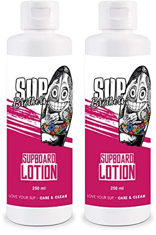 SUP Brothers Lotion für Stand Up Paddle Boards, 2 x 250 ml I SUP-Zubehör I Schlauchboot I Wassersport-Zubehör I Pflege-Lotion I Reinigung I Schutz