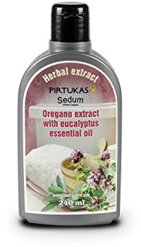 Sedum Natural Herbal Extract for Sauna, Massage, Broom Soaking - Sauna Infusion with Oregano Extract and Juniper Essential Oil, Propolis, Black Pepper, Mustard and Iodine Salt - 240ml