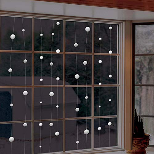 Amscan 671123 - Hänge-Dekoration Schneeball, Länge 12,8 cm, Girlande, Snowball, Schnee, für Weihnachten, Winter