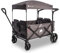 elvent® WagonPro City Bollerwagen/Handwagen faltbar mit Dach I 4 Sitzplätze | groß I Sitzpolster, Hecktasche, Feststellbremse, 5-Punkt-Gurt I für 4 Kinder (Grau)