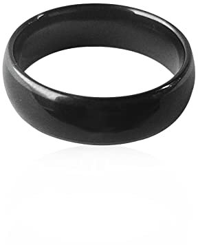 hecere Wasserdichter Keramik NFC Ring, NFC Forum Typ 2 215 496 Bytes Chip Universal für Handy, Rundum Sensing Technologie Tragbarer Smart Ring, Fasion Ring für Männer oder Frauen (8#, Schwarz)