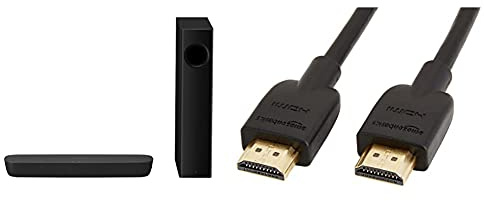 Panasonic SC-HTB250EGK Soundbar Bluetooth, Nero & Amazon Basics Cavo Ultra HD HDMI 2.0 ad alta velocità, formati 3D supportati, con Audio Return Channel, 0,9 m