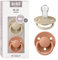 BIBS De Lux Schnuller 2er-Pack, BPA-frei, Kirschform Nippel. Silikon, Hergestellt in Dänemark. 0-36 Monate (2er Pack), Vanilla/Peach