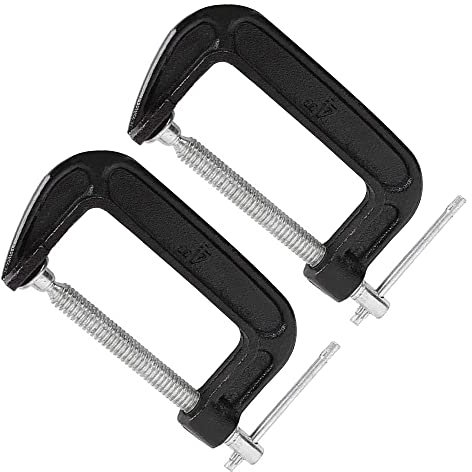 Zeromall 4 Inch C-Clamp Set, Heavy Duty Steel C Clamps, 2 Packs, Black