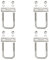Aopin Lot de 4 boulons en U carrés de 30 mm de largeur intérieure en acier inoxydable 304 M6 avec écrou, plaque, rondelle pour pare-chocs de voiture/RV/remorque