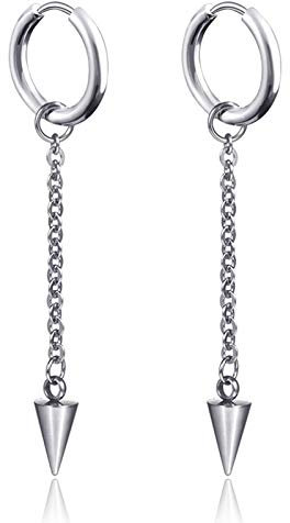 Whoiy Ohrring für Männer, Ohrringe Silber Kegel Ohrring Männer Nickelfrei Ohr Creolen Silber