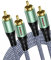 RAWAUX Cinch Kabel 3m, Cinch Stereo Audiokabel 2x Chinch Stecker zu 2x Chinch Stecker Subwoofer Audio Kabel für Lautsprecher, Verstärker, Heimkino, TV und Hi-Fi Anlagen