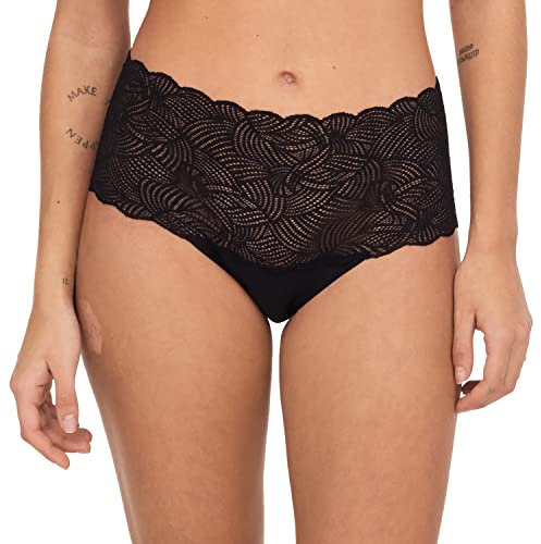 Chantelle Women's Softstretch High Waist Brief W/Lace, Black, One Size