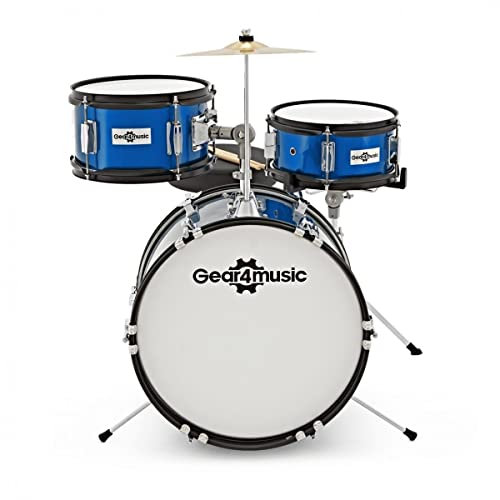 Batteria Acoustic Junior 3 pezzi per bambini da 5 a 10 anni con Rullante Cimbalo Bass Tom Gear4music